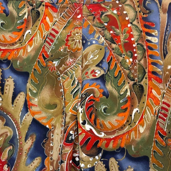 Chico’s Paisley Patterned Crop Boho Retro Straight Leg Pants Size 2 Medium 12/14 - Picture 4 of 4